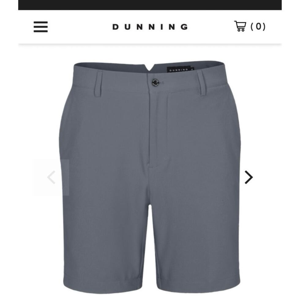Dunning Men's Performance Golf Shorts Charcoal Grey Size 35